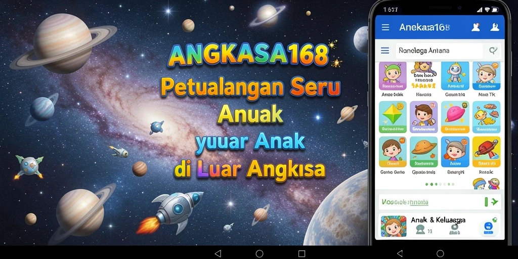 Tampilan antarmuka permainan luar angkasa yang penuh warna dan menarik.