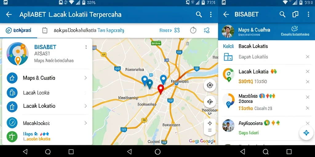 Tampilan antarmuka aplikasi Lacak Lokasi BISABET yang sederhana dan informatif.