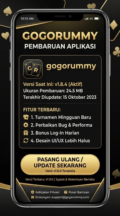 Tampilan riwayat versi gogorummy